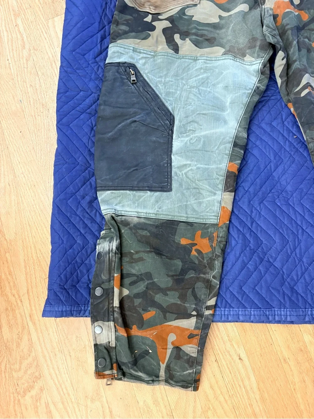 Jordan Craig Men's Patchwork Camo Cargo Pants in Green and Orange